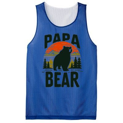 Papa Bear For Proud Dad Husband Uncle Grizzly Fathers Day Cool Gift Mesh Reversible Basketball Jersey Tank