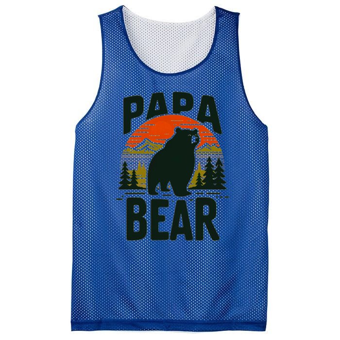 Papa Bear For Proud Dad Husband Uncle Grizzly Fathers Day Cool Gift Mesh Reversible Basketball Jersey Tank