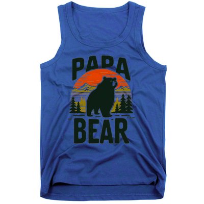 Papa Bear For Proud Dad Husband Uncle Grizzly Fathers Day Cool Gift Tank Top