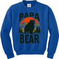 Papa Bear For Proud Dad Husband Uncle Grizzly Fathers Day Cool Gift Kids Sweatshirt