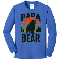 Papa Bear For Proud Dad Husband Uncle Grizzly Fathers Day Cool Gift Kids Long Sleeve Shirt