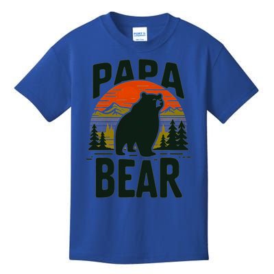 Papa Bear For Proud Dad Husband Uncle Grizzly Fathers Day Cool Gift Kids T-Shirt