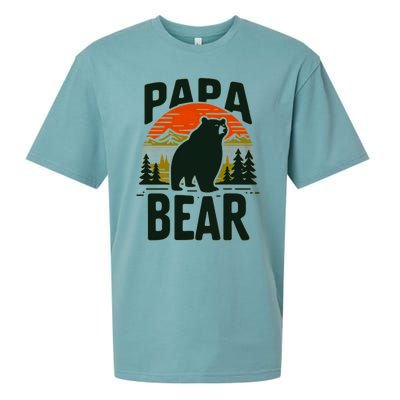 Papa Bear For Proud Dad Husband Uncle Grizzly Fathers Day Cool Gift Sueded Cloud Jersey T-Shirt