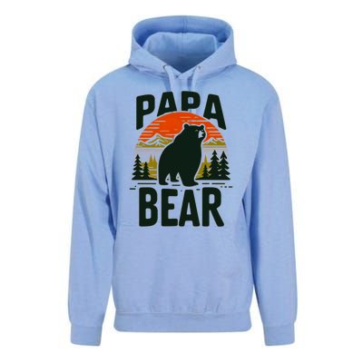 Papa Bear For Proud Dad Husband Uncle Grizzly Fathers Day Cool Gift Unisex Surf Hoodie