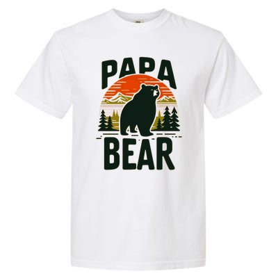 Papa Bear For Proud Dad Husband Uncle Grizzly Fathers Day Cool Gift Garment-Dyed Heavyweight T-Shirt