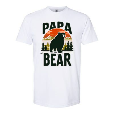 Papa Bear For Proud Dad Husband Uncle Grizzly Fathers Day Cool Gift Softstyle CVC T-Shirt