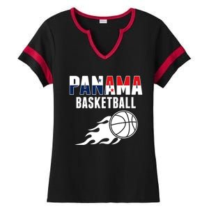 Panama Basketball Fans Jersey Gift Panaian Flag Sport Lovers Gift Ladies Halftime Notch Neck Tee