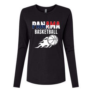 Panama Basketball Fans Jersey Gift Panaian Flag Sport Lovers Gift Womens Cotton Relaxed Long Sleeve T-Shirt