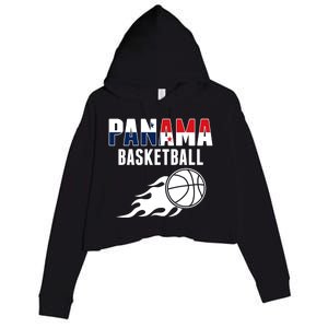 Panama Basketball Fans Jersey Gift Panaian Flag Sport Lovers Gift Crop Fleece Hoodie