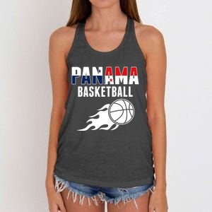 Panama Basketball Fans Jersey Gift Panaian Flag Sport Lovers Gift Women's Knotted Racerback Tank