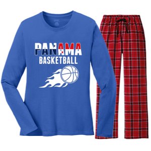 Panama Basketball Fans Jersey Gift Panaian Flag Sport Lovers Gift Women's Long Sleeve Flannel Pajama Set 