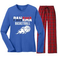 Panama Basketball Fans Jersey Gift Panaian Flag Sport Lovers Gift Women's Long Sleeve Flannel Pajama Set 