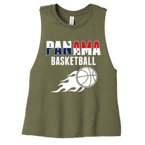 Panama Basketball Fans Jersey Gift Panaian Flag Sport Lovers Gift Women's Racerback Cropped Tank