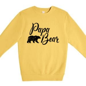 Papa Bear Fathers Day Cute Gift Premium Crewneck Sweatshirt