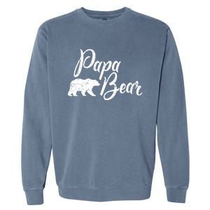 Papa Bear Fathers Day Cute Gift Garment-Dyed Sweatshirt