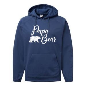 Papa Bear Fathers Day Cute Gift Performance Fleece Hoodie