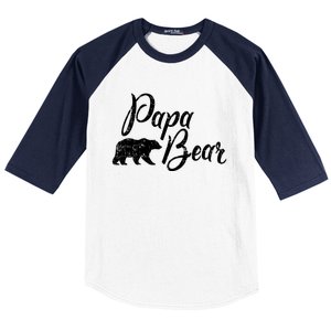 Papa Bear Fathers Day Cute Gift Baseball Sleeve Shirt