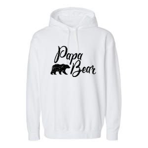 Papa Bear Fathers Day Cute Gift Garment-Dyed Fleece Hoodie