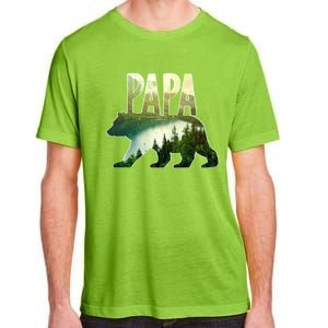 Papa Bear Forest Lake Mountain Scene Outdoors FatherS Day Gift Adult ChromaSoft Performance T-Shirt