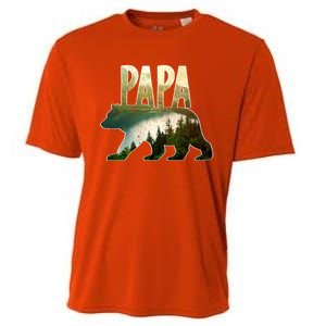 Papa Bear Forest Lake Mountain Scene Outdoors FatherS Day Gift Cooling Performance Crew T-Shirt