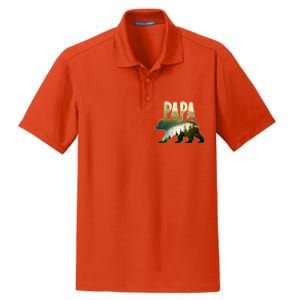 Papa Bear Forest Lake Mountain Scene Outdoors FatherS Day Gift Dry Zone Grid Polo