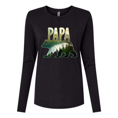 Papa Bear Forest Lake Mountain Scene Outdoors FatherS Day Gift Womens Cotton Relaxed Long Sleeve T-Shirt