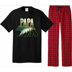 Papa Bear Forest Lake Mountain Scene Outdoors FatherS Day Gift Pajama Set