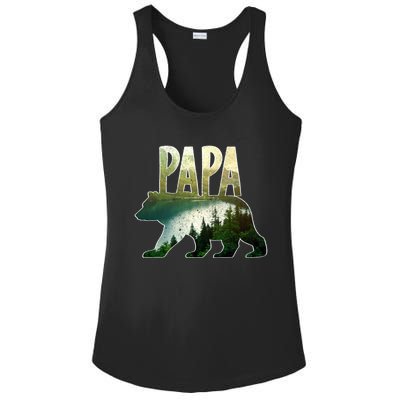 Papa Bear Forest Lake Mountain Scene Outdoors FatherS Day Gift Ladies PosiCharge Competitor Racerback Tank