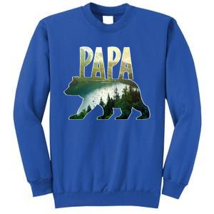 Papa Bear Forest Lake Mountain Scene Outdoors FatherS Day Gift Sweatshirt