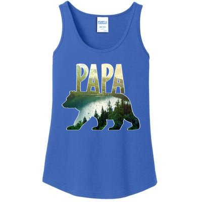 Papa Bear Forest Lake Mountain Scene Outdoors FatherS Day Gift Ladies Essential Tank