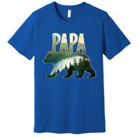 Papa Bear Forest Lake Mountain Scene Outdoors FatherS Day Gift Premium T-Shirt