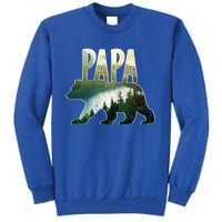 Papa Bear Forest Lake Mountain Scene Outdoors FatherS Day Gift Tall Sweatshirt