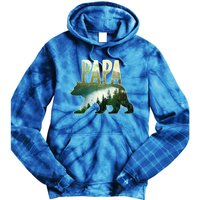 Papa Bear Forest Lake Mountain Scene Outdoors FatherS Day Gift Tie Dye Hoodie