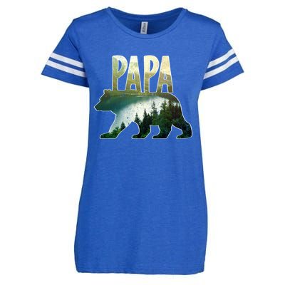 Papa Bear Forest Lake Mountain Scene Outdoors FatherS Day Gift Enza Ladies Jersey Football T-Shirt