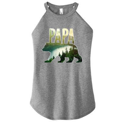 Papa Bear Forest Lake Mountain Scene Outdoors FatherS Day Gift Women's Perfect Tri Rocker Tank