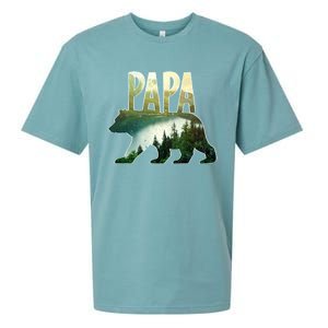 Papa Bear Forest Lake Mountain Scene Outdoors FatherS Day Gift Sueded Cloud Jersey T-Shirt