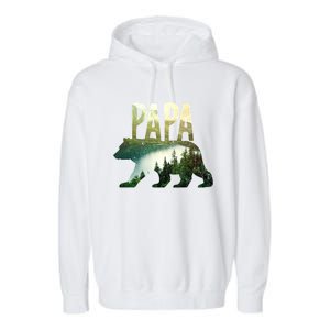 Papa Bear Forest Lake Mountain Scene Outdoors FatherS Day Gift Garment-Dyed Fleece Hoodie