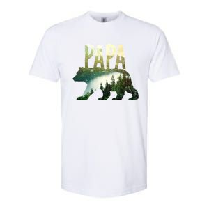 Papa Bear Forest Lake Mountain Scene Outdoors FatherS Day Gift Softstyle CVC T-Shirt