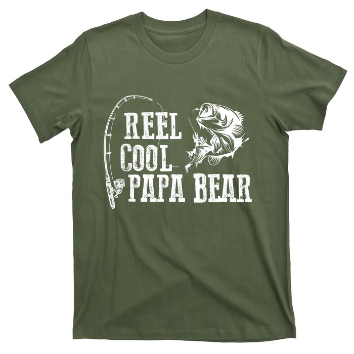 Papa Bear Fishing Reel Cool Papa Bear T-Shirt