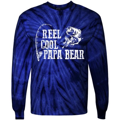 Papa Bear Fishing Reel Cool Papa Bear Tie-Dye Long Sleeve Shirt