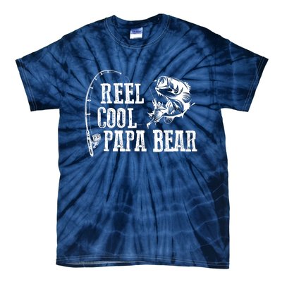 Papa Bear Fishing Reel Cool Papa Bear Tie-Dye T-Shirt