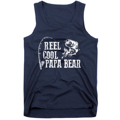 Papa Bear Fishing Reel Cool Papa Bear Tank Top