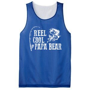 Papa Bear Fishing: Reel Cool Papa Bear Funny Gift Mesh Reversible Basketball Jersey Tank