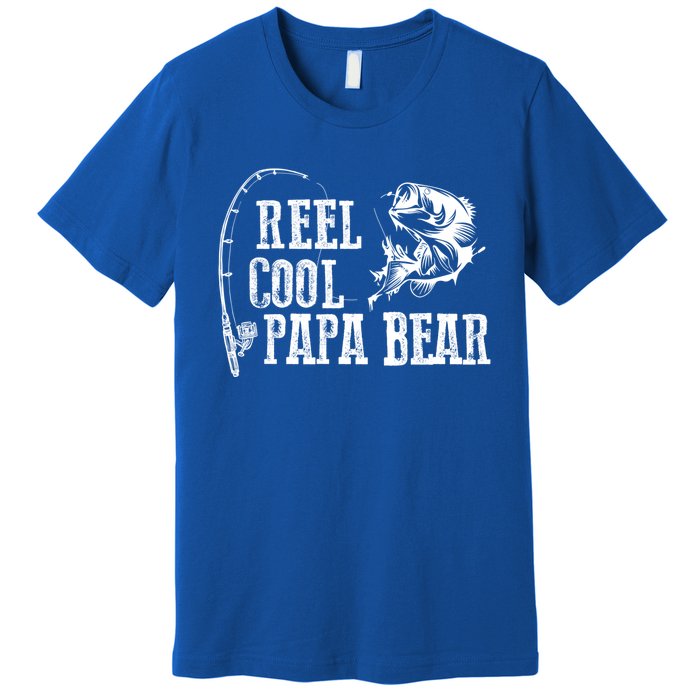 Papa Bear Fishing: Reel Cool Papa Bear Funny Gift Premium T-Shirt