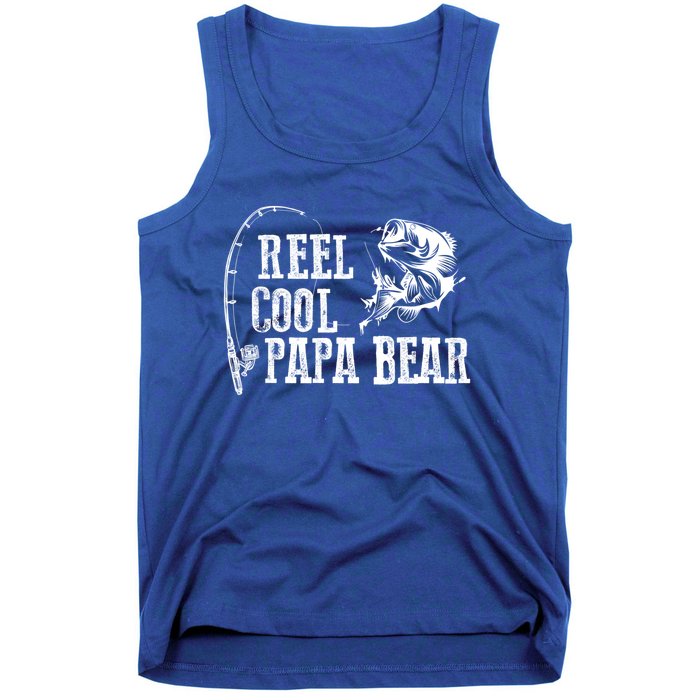 Papa Bear Fishing: Reel Cool Papa Bear Funny Gift Tank Top