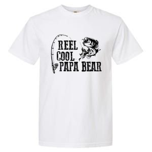 Papa Bear Fishing: Reel Cool Papa Bear Funny Gift Garment-Dyed Heavyweight T-Shirt