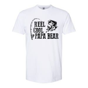 Papa Bear Fishing: Reel Cool Papa Bear Funny Gift Softstyle CVC T-Shirt