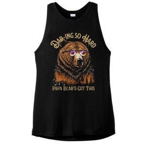 Papa Bear Funny Fathers Day Gift Ladies PosiCharge Tri-Blend Wicking Tank