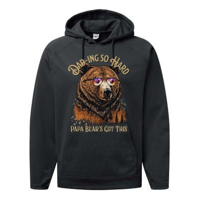 Papa Bear Funny Fathers Day Gift Performance Fleece Hoodie