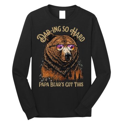 Papa Bear Funny Fathers Day Gift Long Sleeve Shirt